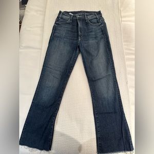 Mother Hustler Ankle Fray - Dark Blue